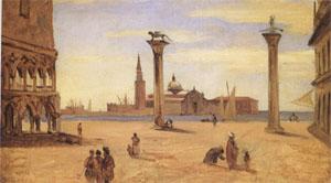 Jean Baptiste Camille  Corot Venice,the Piazzetta,August-September (mk05)